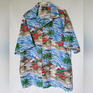 Pacific & Co. Mens HawaiianTropical Beach Shirt Lg Tropical Print